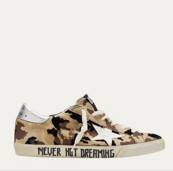 Golden Goose Superstar Camo Script Low-Top Sneakers - Picture 1 of 9